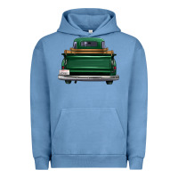 Pigment Pebble Blue western green truck back view Urban Hoodie - FaDigitalArtStudio