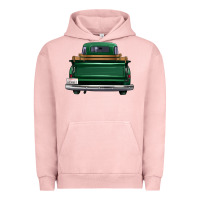 Pigment Salmon western green truck back view Urban Hoodie - FaDigitalArtStudio
