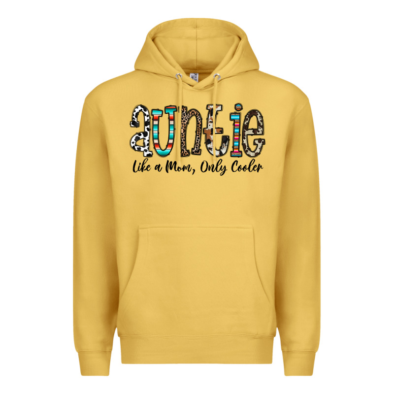 Auntie  Like A Mom, Only Cooler Premium Hoodie by CowhideDigitalArt | Teevron