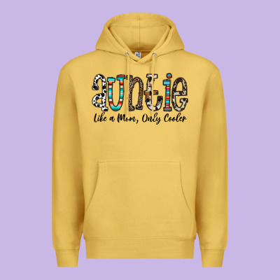 Auntie  Like A Mom, Only Cooler Premium Hoodie Designed By Cowhidedigitalart