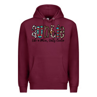 Burgundy auntie  like a mom, only cooler Premium Hoodie - CowhideDigitalArt