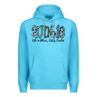Ocean Blue auntie  like a mom, only cooler Premium Hoodie - CowhideDigitalArt