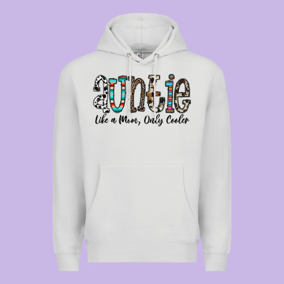 Auntie  Like A Mom, Only Cooler Premium Hoodie Designed By Cowhidedigitalart