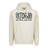 Oatmeal Heather auntie  like a mom, only cooler Premium Hoodie - CowhideDigitalArt