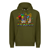 Army Green be kind Premium Hoodie - CowhideDigitalArt