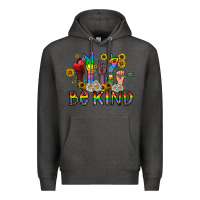 Charcoal Heather be kind Premium Hoodie - CowhideDigitalArt