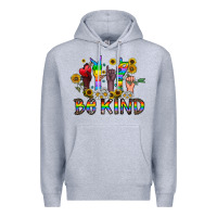 Heather Grey be kind Premium Hoodie - CowhideDigitalArt