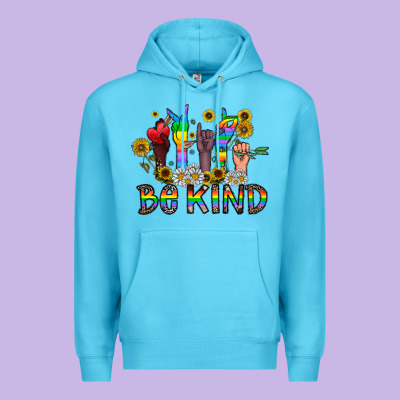 Be Kind Premium Hoodie Designed By Cowhidedigitalart