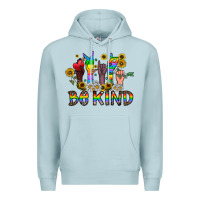 Blue Mist be kind Premium Hoodie - CowhideDigitalArt