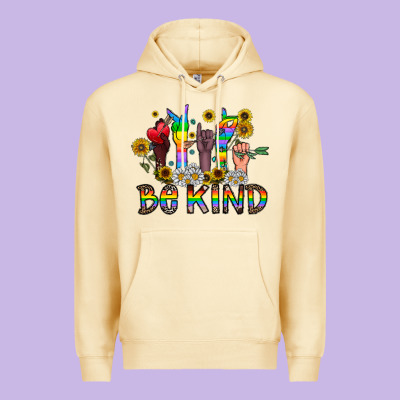 Be Kind Premium Hoodie Designed By Cowhidedigitalart