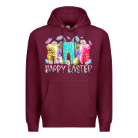 Burgundy happy easter tooth Premium Hoodie - RacoonDesign