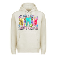 Oatmeal Heather happy easter tooth Premium Hoodie - RacoonDesign