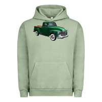Pigment Oil Green western green truck right 34 view 1 Urban Hoodie - FaDigitalArtStudio