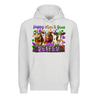 Dove Grey happy mardi gras heifer Premium Hoodie - RacoonDesign