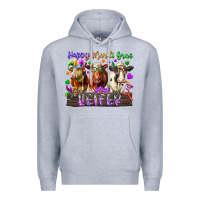 Heather Grey happy mardi gras heifer Premium Hoodie - RacoonDesign