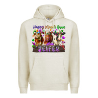 Oatmeal Heather happy mardi gras heifer Premium Hoodie - RacoonDesign
