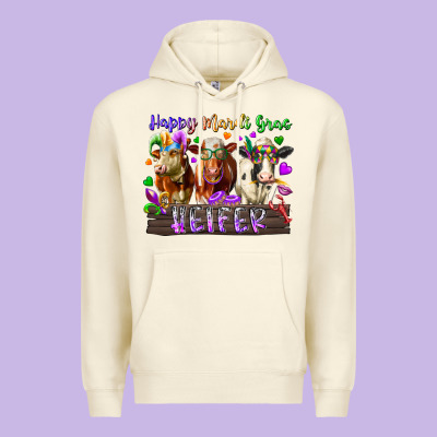 Happy Mardi Gras Heifer Premium Hoodie Designed By Racoondesign