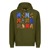 Army Green mama american flag 4th of july Premium Hoodie - HRA Design Shop