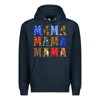 Navy mama american flag 4th of july Premium Hoodie - HRA Design Shop