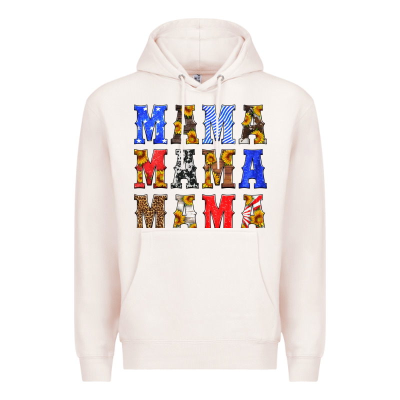 Mama American Flag 4th Of July Premium Hoodie by HRA Design Shop | Teevron