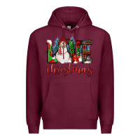 Burgundy love christmas Premium Hoodie - FaDigitalArtStudio