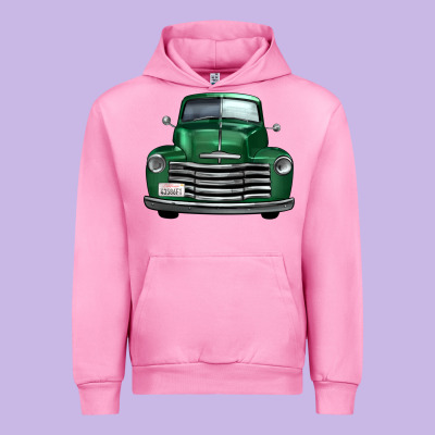 Western Green Truck Front View Urban Hoodie Designed By Fadigitalartstudio