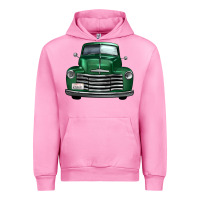 Fuchsia Pink western green truck front view Urban Hoodie - FaDigitalArtStudio