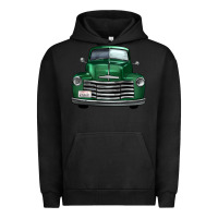 Pigment Black western green truck front view Urban Hoodie - FaDigitalArtStudio