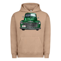 Pigment Burro western green truck front view Urban Hoodie - FaDigitalArtStudio