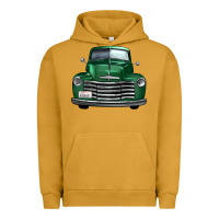 Pigment Peanut Butter western green truck front view Urban Hoodie - FaDigitalArtStudio