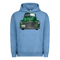 Pigment Pebble Blue western green truck front view Urban Hoodie - FaDigitalArtStudio
