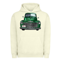 Pigment Pistachio western green truck front view Urban Hoodie - FaDigitalArtStudio
