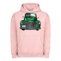 Pigment Salmon western green truck front view Urban Hoodie - FaDigitalArtStudio