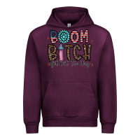 Mauve Wine boom bitch Urban Hoodie - CowhideDigitalArt