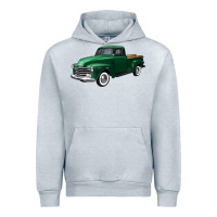 Heather Grey western green truck right 34 view Urban Hoodie - FaDigitalArtStudio