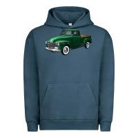 Pigment Midnight Navy western green truck right 34 view Urban Hoodie - FaDigitalArtStudio