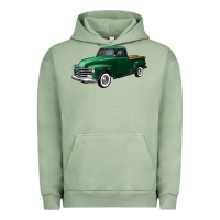 Pigment Oil Green western green truck right 34 view Urban Hoodie - FaDigitalArtStudio