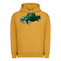 Pigment Peanut Butter western green truck right 34 view Urban Hoodie - FaDigitalArtStudio