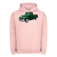 Pigment Salmon western green truck right 34 view Urban Hoodie - FaDigitalArtStudio