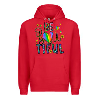 Red be you tiful Premium Hoodie - CowhideDigitalArt