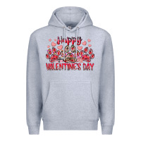 Heather Grey happy valentines day dog pet Premium Hoodie - RacoonDesign