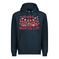 Navy happy valentines day dog pet Premium Hoodie - RacoonDesign
