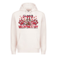 Pale Pink happy valentines day dog pet Premium Hoodie - RacoonDesign