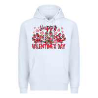 White happy valentines day dog pet Premium Hoodie - RacoonDesign