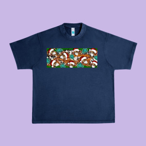 Santa Skeleton Christmas Urban Heavy Tee Designed By Artiststas