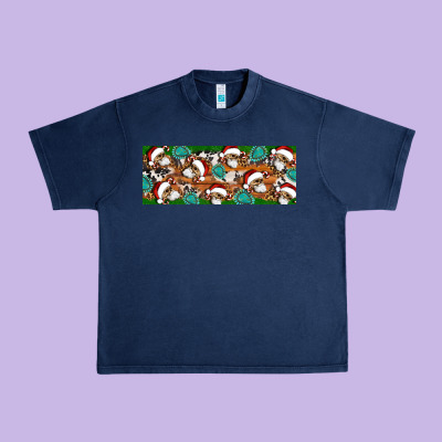 Santa Skeleton Christmas Urban Heavy Tee Designed By Artiststas