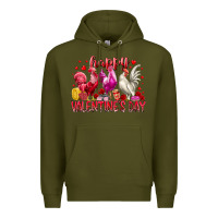 Army Green happy valentines day Premium Hoodie - RacoonDesign