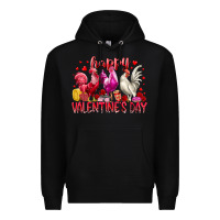 Black happy valentines day Premium Hoodie - RacoonDesign