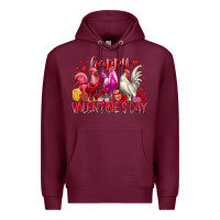 Burgundy happy valentines day Premium Hoodie - RacoonDesign