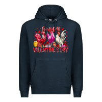 Navy happy valentines day Premium Hoodie - RacoonDesign